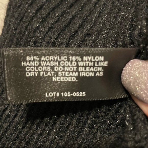 New Black Beanie with Multicolor Sequins, NWT! - Picture 5 of 6